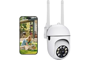 Anluomafuy Cámara Vigilancia WiFi Exterior 360°, Cámara IP Vigilancia de Seguridad, AI Detección de Humana, Seguimiento Automático, Sirena, Visión Nocturna Color, Audio Bidireccional