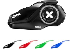 LEXIN Interfono Moto Bluetooth, G2 Auricolare Casco Moto unico pacchetto, 1000M Sistema di Comunicazione Casco 2 a 6 Motociclisti, FM，Universale Motoslitta & ATV