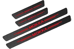 WYXAXNM 4 Pièces De Voiture Plinthes Barres De Seuil Porte pour Opel Mokka, Protection De Seuil en Fiber De Carbone Kick Plates Threshold Garniture, ExtéRieur Porte Anti-Rayures Bienvenue PéDale