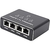 Coverzone 1 Gigabit Ethernet Anahtarı 4 Bağlantı Noktalı 1000Mbps, RJ45 1 ila 4 Ethernet Splitter, RJ45 LAN Ağ Anahtarı 1-2 G
