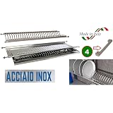 Scolapiatti Da Incasso TECNOINOX In Acciaio Inox - Regolabile 61-65 Cm - Scolaposate