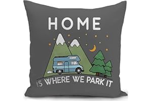 HUASHUZI Kissenbezug 40x40 cm Camping zubehör Geschenke für Camper wohnmobil Wohnwagen Gadgets deko Sofa dekokissen