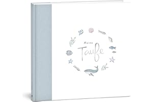 mintkind® Libro degli ospiti Il mio battesimo balena I per ragazzo e ragazza | Libro per battesimo, album per battesimo, album dei ricordi, 72 pagine interne per auguri, foto e altro ancora | Libro