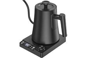 ibsun Coffee Kettle V60, Temperature Control, Thin Spout | 1L, 1200W, 1°C Increment, 24-Hour Keep Warm, Drip Timer, Black
