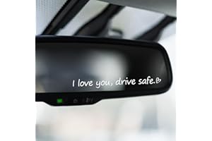 AOZUO 3x 'I love you, drive safe' Rear View Mirror Sticker, Heart Car Window Decals Self Affirmations Car Mirror Stickers for Women