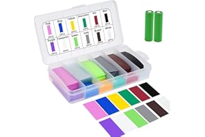 WiMas 300 pièces de film thermorétractable de 30 mm de largeur, isolation plate en PVC, manchons pour batterie, rétrécissement thermique, remplacement, rétrécissement pour batterie 18650 (12 couleurs)
