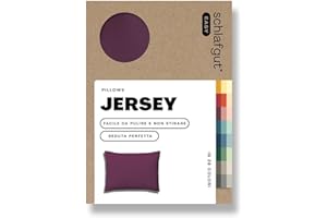 schlafgut Federa Easy Jersey 70x90 cm, in 100% cotone super soft, cerniera nascosta, ultra morbida e traspirante, certificazione Oeko-Tex, Purple Deep