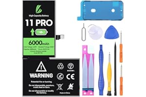 ‎LL TRADER LL TRADER Akku für iPhone 11 Pro, 6000 mAh, Lithium-Ionen-Akku, hohe Kapazität, mit Reparaturwerkzeugen