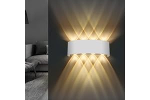‎LURESHINE Lureshine Wandleuchte LED Innen, 22x8x5cm Up an Down Wandlampe, Aluminium-Druckguss Wandleuchte 8w Weiß, Wandleuchte Innen 3000K Warmweiß, Wandlampe Innen für Wohnzimmer Garage