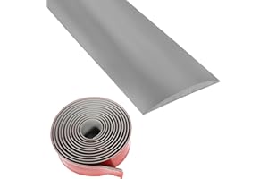 FUNNYTEK Profilo di transizione autoadesivo, in vinile, listello di copertura per pavimenti, con venature del legno (grigio, 4 cm x 3 m)