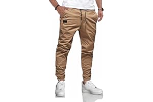 LIUPMWE Pantalones de Trabajo Hombre Casual Elásticos Jogging Pantalón Algodón Slim Fit Cargo Pants con Bolsillos Otoño Inviernos