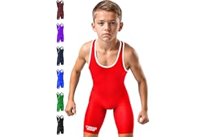 Exxact Sports Plain Wrestling Singlet, Powerlifting Singlet Youth Wrestling Singlet Men for Training (Unisex Adult/Youth)