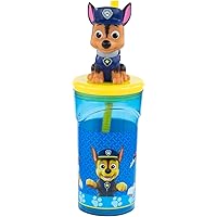 POS 29442 - Trinkbecher mit Strohhalm und 3D Figur, im beliebten Paw Patrol Design, Fassungsvermögen circa 360 ml, aus…