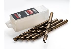 Ferrcan Punte per metallo HSS DIN338 M35 5% cobalto Turbomax per trapano in acciaio inox, ferro e altri metalli confezione da 5 pezzi per misura (10 mm)