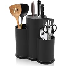 Porte-ustensiles En Acier Inoxydable - Rangement Malin Pour Cuillères, Baguettes Et Couverts - Design Nordique Noir