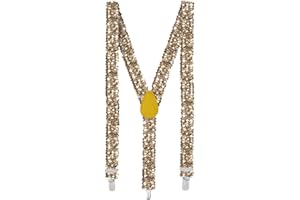 Boland - Bretelles avec paillettes, longueur totale 75 cm avec clips métalliques, porte-pantalon, accessoire de costume pour carnaval, fête à thème ou JGA