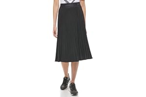 DKNY Faux Suede Midi Pleated Skirt Femme