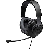 JBL Quantum 100 Wired Over-Ear Gaming Headset with a Detachable Voice-Focus Boom Mic, QuantumSOUND Signature, Lightweight Hea