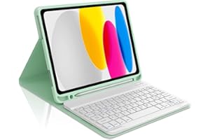 Occtingkind Custodia con Tastiera per iPad 11 Generazione A16 2025 11" e 10 Generazione 2022 10.9", Senza Retroilluminazione Senza Touchpad, Tastiera Bluetooth, Italiano Layout USB-C, Verde menta