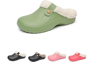 frysen Zuecos para Mujer y Hombre Zapatillas de Casa Abrigadas y Impermeables con Peluche Pantuflas de Invierno Zapatos de Jardín Antideslizantes Invierno para Exteriores