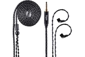 Yinyoo Cavo di ricambio aggiornato per cuffie a 8 core, placcato argento, con spina da 3,5 mm, 0,75 mm, per auricolari ZS10 Pro/ZSN Pro/AS16 Pro/KBEAR Storm Topaz auricolari (QDC da 3.5 mm)