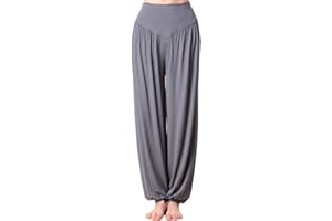 MESHIKAIER Super Doux Sarouel Pantalon Femme en Modal Pantalon Yoga Pantalon Harem Pantalon Bouffant pour Sport Jogging Danse Élastique et Extensible