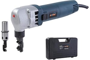 KATSU TOOLS KATSU Electric Nibbler, Twin Head 380W Industrial Quality Copper Aluminium Stainless Steel Sheet Metal Cutter Snip Shears Scissor Cuts 1.8mm Steel Plate 100457