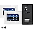 Balter EVO Video Door Intercom Touchscreen 7 Inch Monitor Door Station Black Bell 2-Wire Bus 150° Wide Angle Camera (2 Family