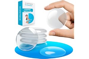 SilverRack® Dörrstopp, vägg, självhäftande, 40 mm, transparent [6 stycken] – väggbuffert som skydd för vägg och dörr, väggsky