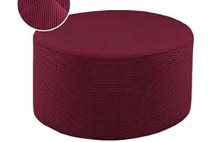 HOOWARM Elástica Funda Otomana Terciopelo Funda De Puff Redonda/Cuadrados Funda Reposapies Polvo Retirable Lavable Funda De Reposapiés Cubierta Taburete Ottoman Cover para Sala (Color : A15, Size : 76-104cm
