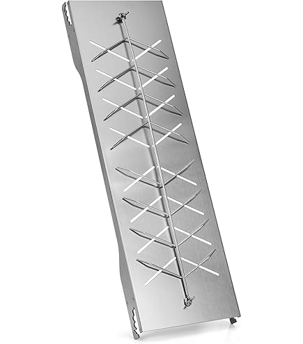 Planche à Saumon Flammé En Acier Inoxydable - Pour Barbecue, Brasero - Réversible 180°, 5 Positions - 52x16 Cm