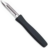 Arcos Gadgets Series &ndash; Potato Peeler Knife &ndash; 60 mm Stainless Steel Blade | Fruit and vegetable peeling knife. Colour: black.