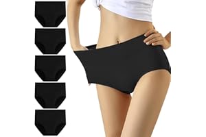 YouShow Women's Knickers High Waist Cotton Underwear for Women Ladies Full Briefs Pant Multiple Colors and Sizes 5 Pack