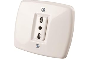 POLY POOL | PP0137X Presa Corrente Elettrica a Incasso Bivalente per Spina Italiana 10A - 250Vcolore Avorio - con Scatola Rettangolare per Fissaggio - Made in Italy