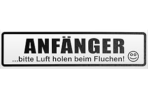‎KIWISTAR Kiwistar Anfänger - Bitte Luft Holen Magnetschild Schild magnetisch - 30cm Schwarz - reflektierend - Magnetfolie für Auto PKW Kfz