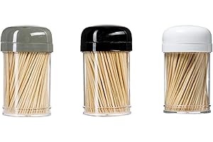 900 x Cure-Dents en Bois, Piques Cocktails dans une Boîte Distributrice, Cure Dents en Bois, CureDents pour la Cuisine, 6,5 cm