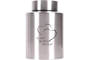 YOUDEAR MEMORIALS Medium Urns for Human Ashes - Adult Male Female Keepsake Urns (Silver, My Dad)