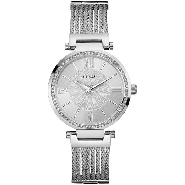 Guess Unisex W12605L1 Chronograph Watch with a Silver Dial