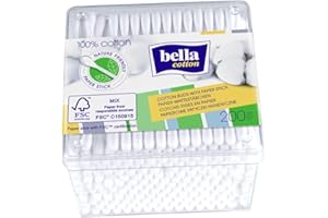Bella Cotton Pałeczki Higieniczne z Papierowym Trzonkiem - 200 Count