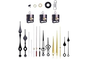 Lre Co. Mécanisme d'horloge, Long à Couple Élevé Moteur d'Horloge à Quartz Kit avec 3 Mouvements d'horloge et 5 Jeux de Mains, Silencieux Mécanisme Horloge Murale Remplacement des Pièces Réparation