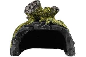 OMEM Caja de cría de reptiles, refugio humidificante, cueva, cueva, decoración de hábitat, terrario, cuevas, cerámica