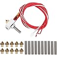 Extruder Hot End Part Assembled DIY Hotend with 10 Pieces 30 mm Pipe and 0.4 mm Nozzle 12 V 40 W Heating Rod Fits 1.75 mm PLA