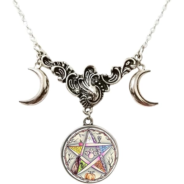 Collana con ciondolo in argento sterling a forma di chakra e triplo