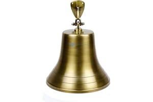 Solid Antique Brass Brushed Finished Polished Premium Nautical Boat's Bell | Maritime Navy Ship's Decor & Gifts | Nagina International ... (6 Inch, Brushed Antique Brass)