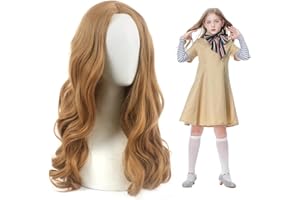 NTEVXZ Parrucca Megan Bambina Parrucca Lunga Marrone Chiaro Megan Parrucca per Costume Film Orribile Parrucca di Megan Cosplay Carnevale Halloween