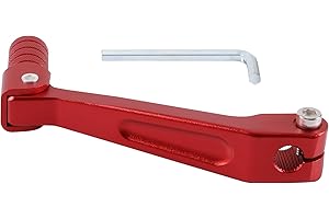 GOOFIT Levier De DéCalage De Moto Rouge Aluminium Alloy Shift PéDale Pliant Pliant à Eau Refroidie à L'Eau Remplacement Du Levier De Vitesses Pour Le VéLo De Pit-Stand De La SéRie Huayang T2 T4