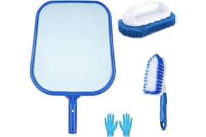 KUNGFU MALL Hot Tub Cleaning Kit Accessories, Pool Cleaning Kit, Swimming Pool Net, Paddling Pool Brush, Scrubber Pad, Hot Tub Skimmer Pond Skimmer Leaf Mesh Spa Net for Fountains