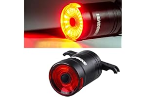 Teguangmei New Smart Bike Tail Light 6 Flashing Modes Brake Sensing Bicycle Accessories USB Rechargeable Ultra Bright Night Riding Warning Cycling Light IPX6 Waterproof Fits for Any Road Bikes