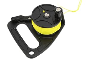 FOLANDA Carrete de Buceo con Tapón de Pulgar, Carrete de Buceo Portátil con Ancla de Kayak de 150 Pies, Carrete de Buceo Multiusos, para Exploración de Cuevas Y Naufragios/buceo Recreativo/pesca Submarina