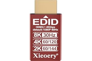 xieoery 8K HDMI Dummy-plugg – ny generation EDID-emulator, huvudlös HDMI-dongel, stöder 7680 x 4320 RGB, 2560 x 1440 @60/120